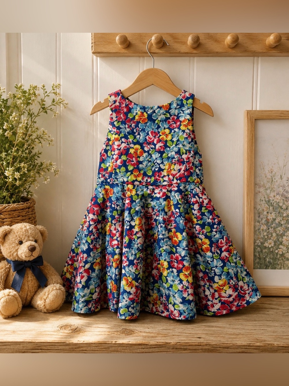 Polo by Ralph Lauren Blue cotton Floral Fabric size 2 T